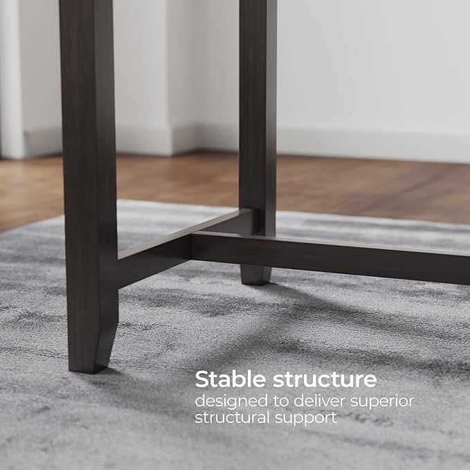Signature Design by Ashley Gesthaven Contemporary Counter Height Dining Table with 3 Shelves and Trestle Base, Light Brown & Dark Brown