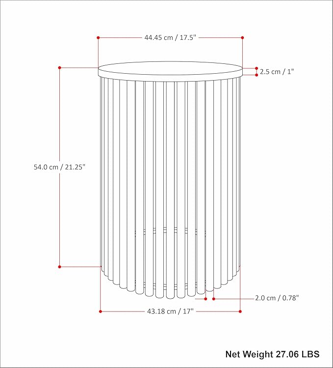 SIMPLIHOME Demy 18-inch Wide Metal Accent Table in White Marble/Black Metal, Round Side Table for Living Room, Bedroom, or Office, Industrial Style, Assembled