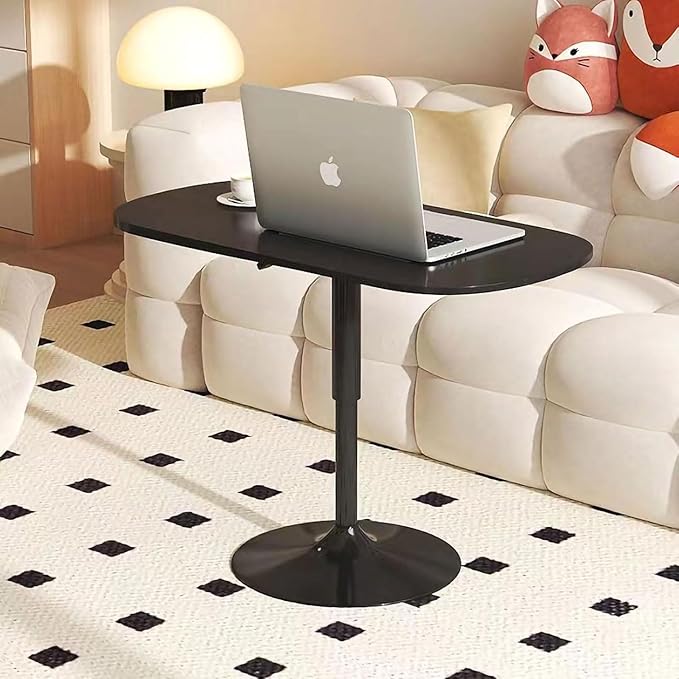 Adjustable Height Couch Side Table, 23.5"-31.5" Height Laptop Table for Couch, TV, Reading, Drinks, Working, Black