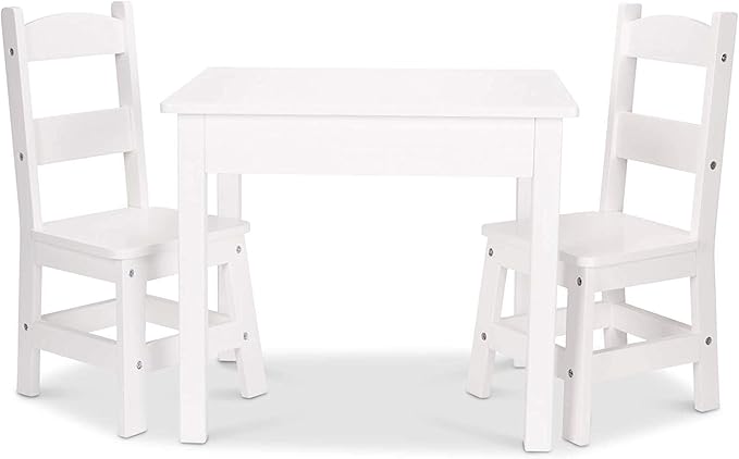 Melissa & Doug Wooden Kids Table & Chairs Set, Montessori, Homeschool Classroom Must Haves, Bedroom Furniture for Boys & Girls 3+