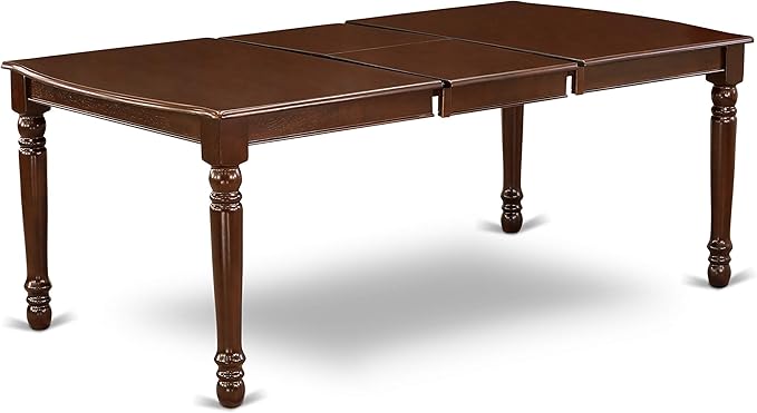 East West Furniture DODA5-MAH-C 5 Piece Dinette Set Includes a Rectangle Dining Room Table with Butterfly Leaf and 4 Linen Fabric Upholstered Dining Chairs, 42x78 Inch, Mahogany