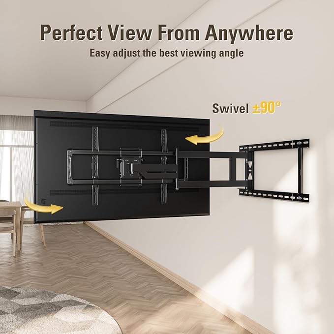 Mounting Dream Long Arm TV Wall Mount for 37-75 Inch TV, Corner TV Wall Mount with 32” Long Extension, Full Motion TV Mount Swivel & Tilt, Fits Max VESA 600x400mm,100 lbs, 16”,18”,24” Studs MD2285-LA
