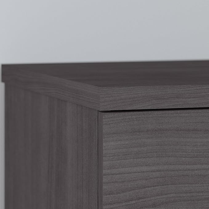 Bush Furniture Somerset 3 Position Sit to Stand L Shaped Desk with Hutch in Storm Gray | Ergonomic Height Adjustable Standing Computer/Laptop Table for Home Office