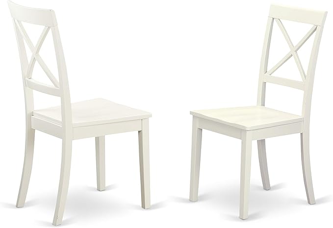 East West Furniture VABO7-LWH-W 7 Piece Dining Set Consist of an Oval Dining Room Table with Butterfly Leaf and 6 Wood Seat Chairs, 40x76 Inch, Linen White