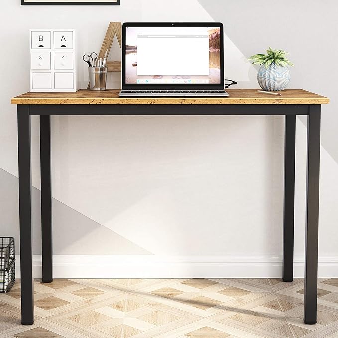 DlandHome 31.5 inch Computer Desk Home Office Table Writing Desk Study Table Gaming Desk Workstation (31.5 inch, Rustic Brown)