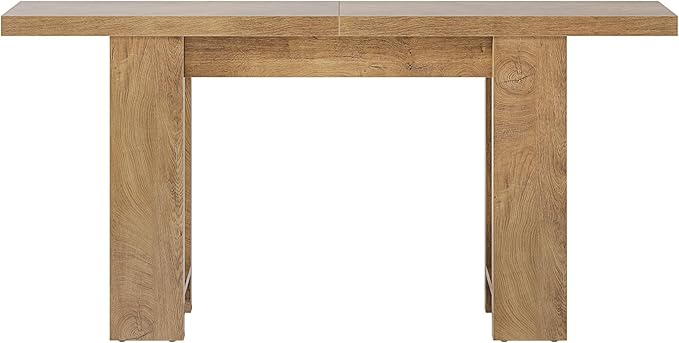 63-Inch Farmhouse Console Table, Narrow Long Sofa Table Behind Couch, Wooden Style Entry Console for Entryway, Foyer, Hallway, Living Room, Light Brown