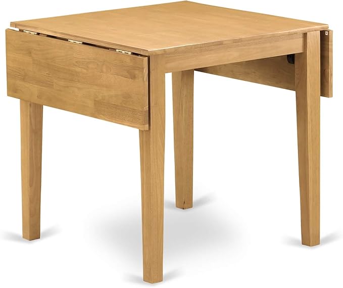 East West Furniture NDAN3-OAK-LC 3 Piece Dining Table Set for Small Spaces Contains a Rectangle Dining Room Table with Dropleaf and 2 Faux Leather Upholstered Chairs, 30x48 Inch, Oak