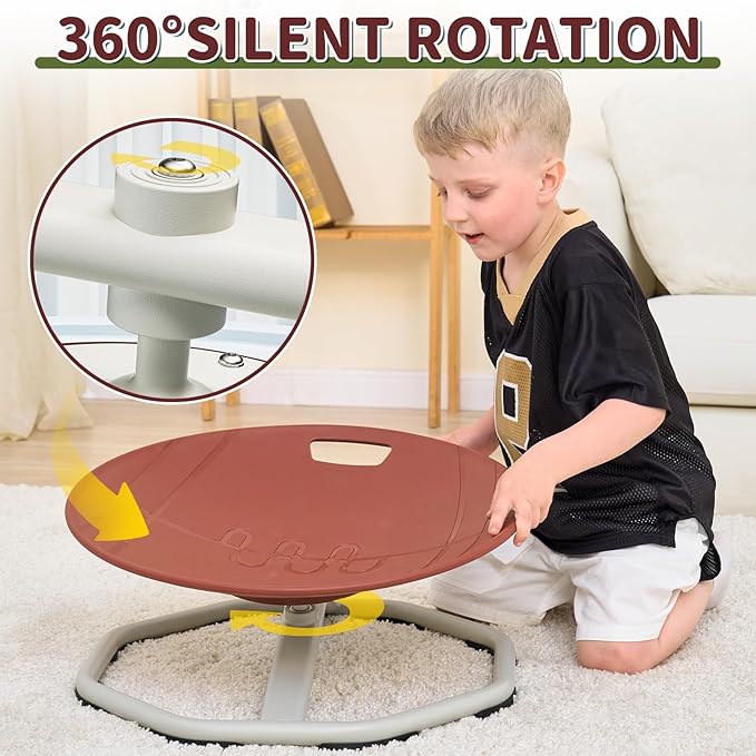 KidBloom Spinning Chair for Autistic Kids, Football Sensory Toys for Kids with Autism, Upgrade Handle Autism & ADHD Sensory Chair
