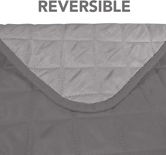 PureFit Reversible Sofa Couch Cover Water Resistant Couch Covers for 3 Cushion, Washable Furniture Cover with Non-Slip Foam and Adjustable Strap for Dogs, Pets (Oversized Sofa, Gray/Light Gray)