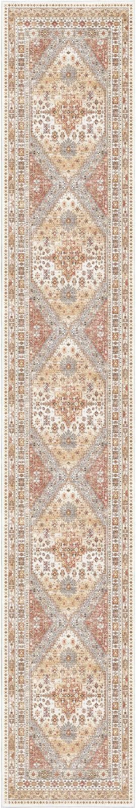 zesthome Washable Runner Rug 2.5x14 - Stain Resistant Entryway Rug,Ultra-Thin Kitchen Rugs, Anti Slip Backing Runner Rugs for Entrance Laundry Room Indoor Hallway (Orange,2.5'x14')