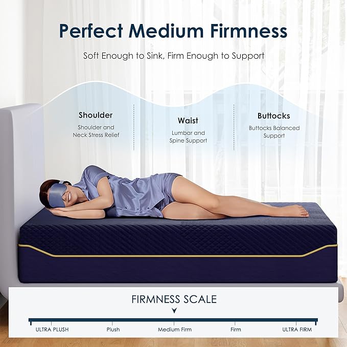 SDHYL Queen Mattress, 14 Inch Gel Infused Memory Foam Mattress for Good Sleep, Bed in a Box Mid Firm CertiPUR-US Certified & Fiberglass Free, Washable Cover, 80"*60"