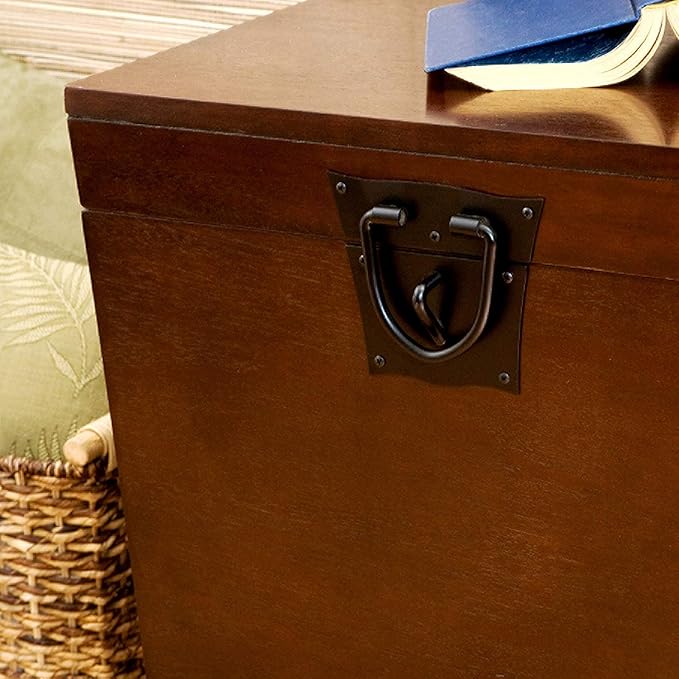 SEI Furniture Pyramid Storage Trunk End Table, Espresso