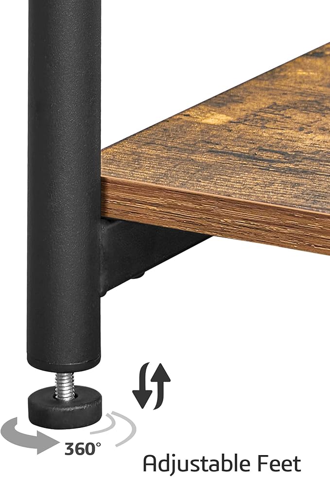 TUTOTAK End Table with Charging Station, Nightstand, 3-Tier Couch Side Table with USB Ports and Outlets, Bedside Table for Small Space, Living Room TB01BB026