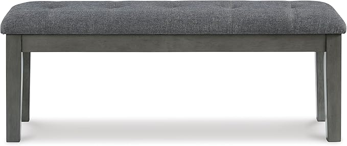 Signature Design by Ashley Hallanden Rustic Tufted Upholstered Dining Room Bench, Gray