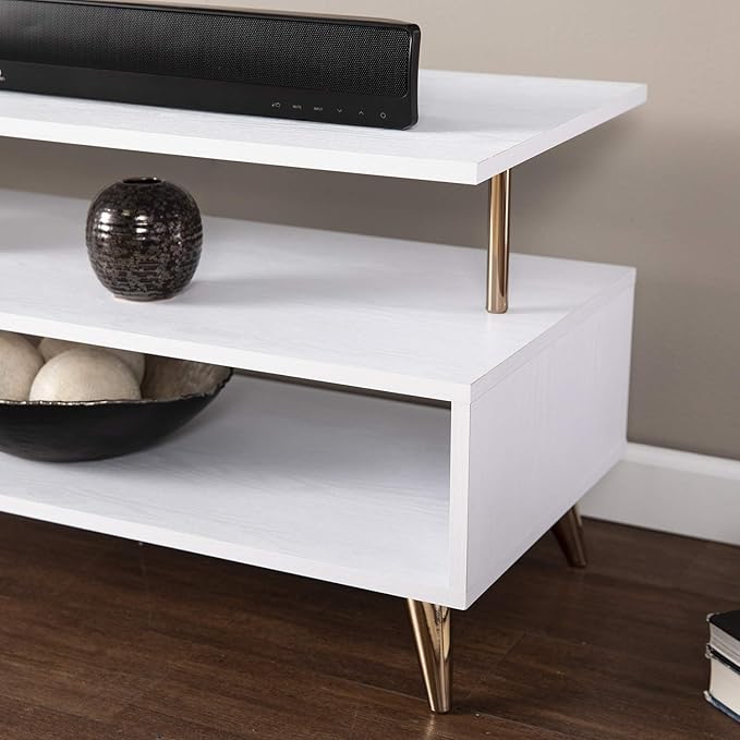 SEI Furniture Sills Low Profile TV Stand, White