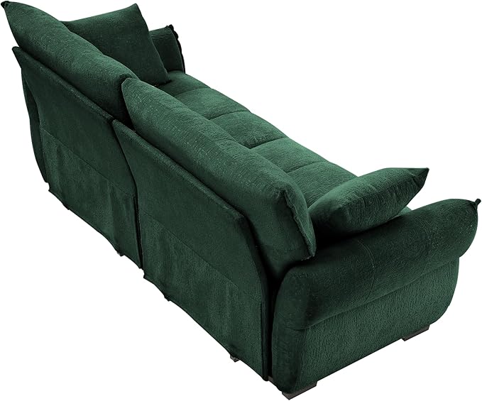 Modern Chenille Fabric 2-Seat Loveseat Sofa, Premium Upholstery Living Room Couch with Tufted Backrest & Comfortable Armrests and High-Resilience Memory Foam Cushions,Green