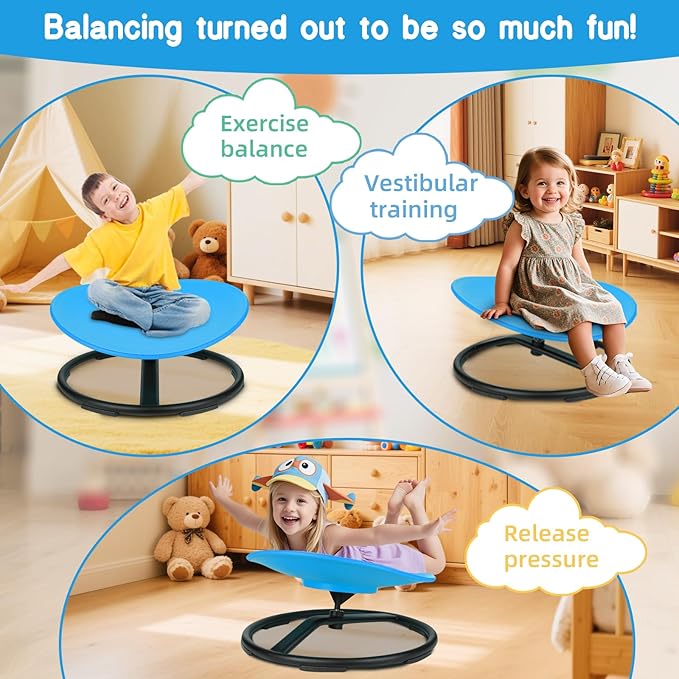 Spinning Chair for Autistic Kids, Sensory Chair for Kids Swivel Chair Training Body Coordination, Sit and Spin Toys for Toddlers with Autism & ADHD Autism Sensory Products Toys