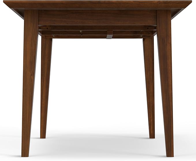 SIMPLIHOME Colby Extendable Dining Table, Solid Wood Walnut Veneer in Walnut, 60-76 x 36 inches, Contemporary-Style Rectangular Expandable Kitchen Table with Butterfly Leaf for 6+ People