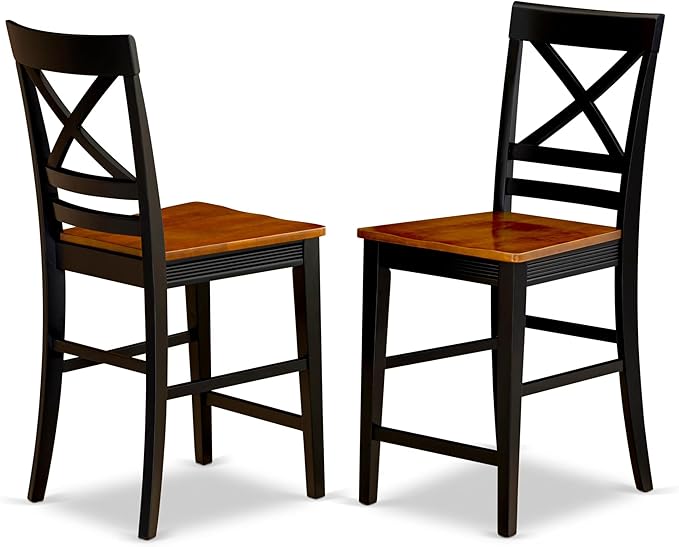 East West Furniture DOQU5-BCH-W 5 Piece Modern Dining Table Set Includes a Rectangle Wooden Table with Butterfly Leaf and 4 Kitchen Dining Chairs, 42x78 Inch, Black & Cherry