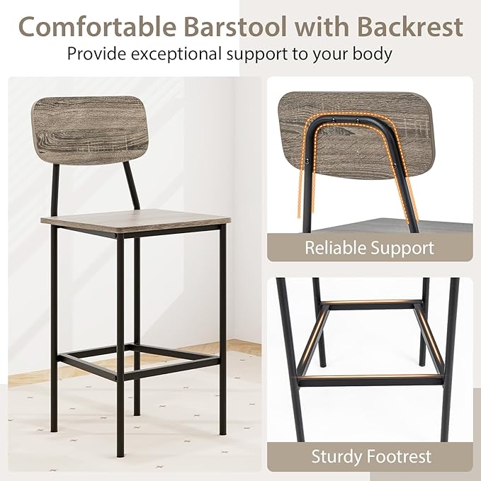 Tangkula Counter Height Dining Table Set, Bar Table and Chairs, Pub Table and Chairs Set of 4, Space-Saving Dinette Set for Breakfast Nook