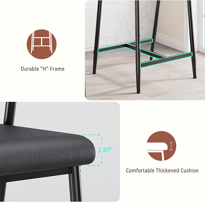GarveeHome Counter Height Bar Stools Set of 2 with Arms, 26" Upholstered Modern Bar Stools Set with Wood Back & Footrest for Kitchen Island, Counter Bar, Wider Seat, Easy Assembly, Retro Brown