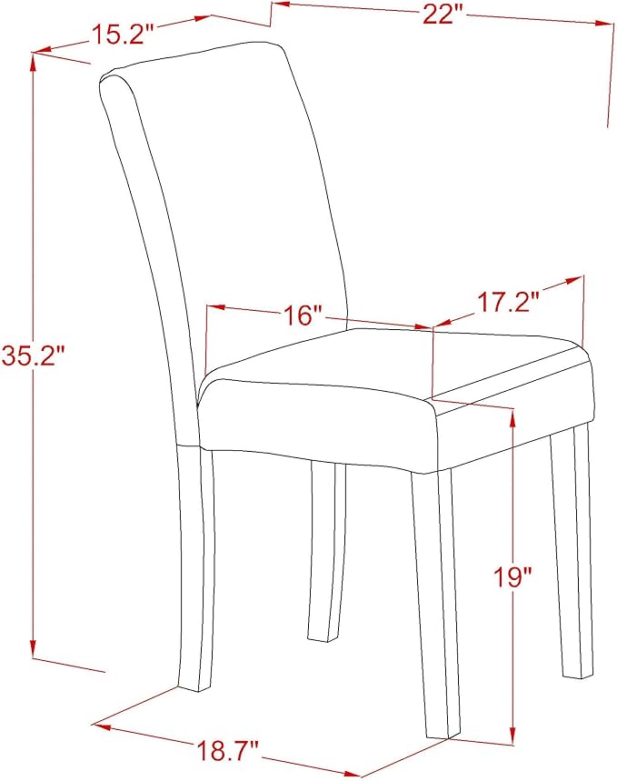 East West Furniture V727AB747-9 9 Piece Dining Table Set Includes a Rectangle Dining Room Table with V-Legs and 8 Light Sable Linen Fabric Upholstered Chairs, 40x72 Inch, Multi-Color