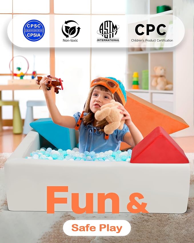 Kids Play Sofa, Tangram Square Puzzles Couch Furniture, Modular Kids Play Couchs Furniture, Puzzle Solving Couch Building Fort for Playroom Bedroom Boys Girls Teens, Rainbow