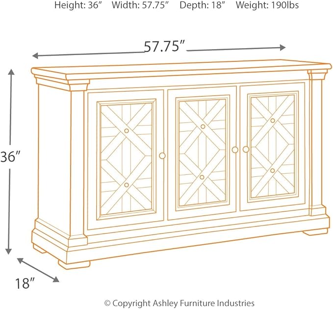 Signature Design by Ashley Bolanburg French Country Dining Room Server, Two-tone White & Brown