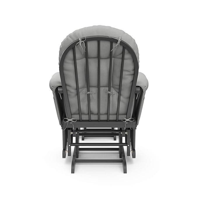 Storkcraft Premium Hoop Glider & Ottoman (Pebble Gray/Light Gray) — GREENGUARD Gold Certified Nursery Glider, Solid Wood Craftsmanship, Smooth-Gliding Nursery Chair and Ottoman, Award-Winning