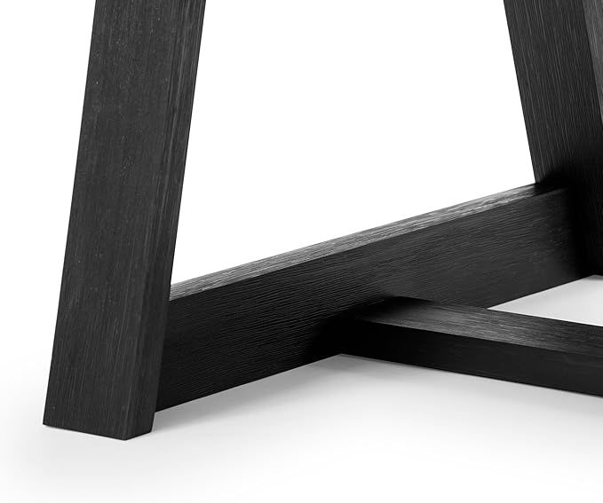 Plank+Beam Classic Rectangular Coffee Table, 40 Inch Farmhouse Coffee Table, Mini Center Tables for Small Spaces, Small Living Space Tea Table, Black Wirebrush