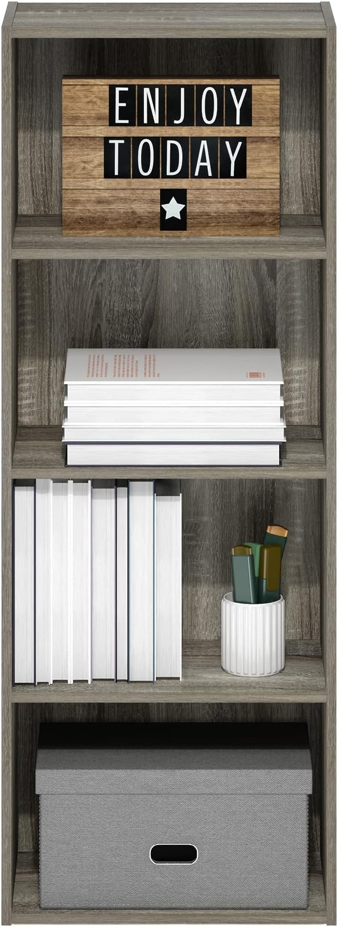 Furinno Luder Bookcase / Book / Storage, 4-Tier, French Oak