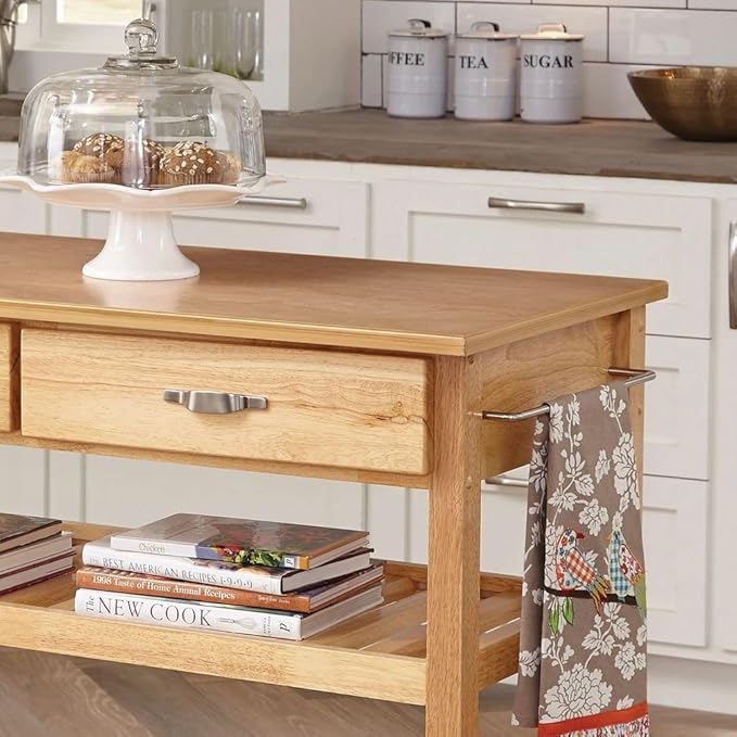 Homestyles General Line Natural Mobile Kitchen Cart