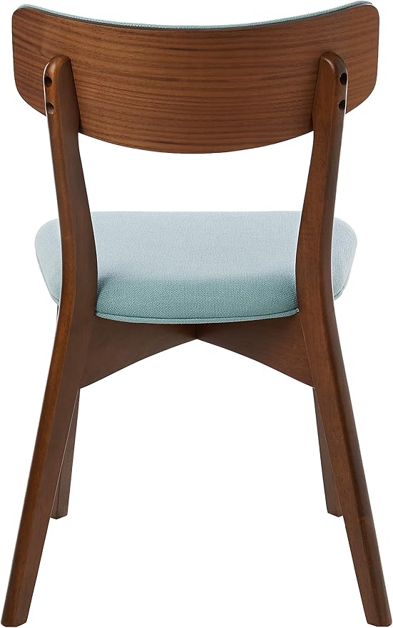 Christopher Knight Home Abrielle Mid-Century Modern Fabric Dining Chairs with Natural Walnut Finished Rubberwood Frame, 2-Pcs Set, Mint / Natural Walnut