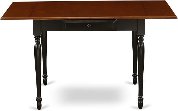 East West Furniture MZDA3-BCH-W 3 Piece Dinette Set for Small Spaces Contains a Rectangle Dining Table with Dropleaf and 2 Kitchen Dining Chairs, 36x54 Inch, Black & Cherry