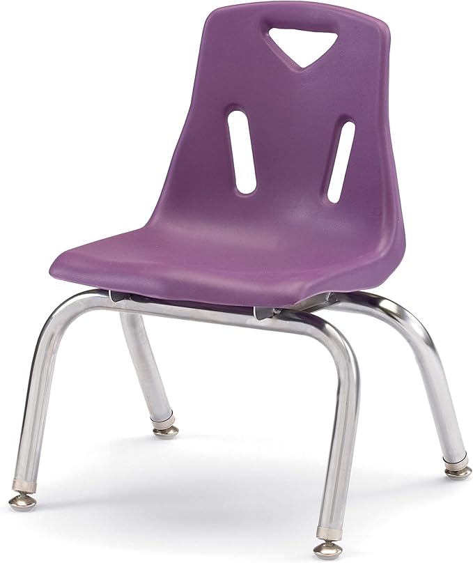 Berries Jonti-Craft Kids Stackable Stacking Chairs with Chrome-Plated Legs, Purple Set of 6, 10" Height 8140JC6004