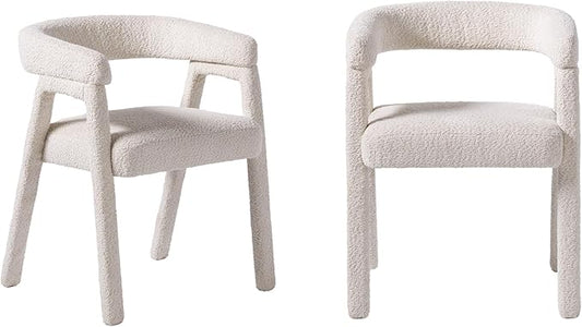 Walker Edison Ezra Modern Solid Wood Rounded Back Dining Chair - Natural (Set of 2)