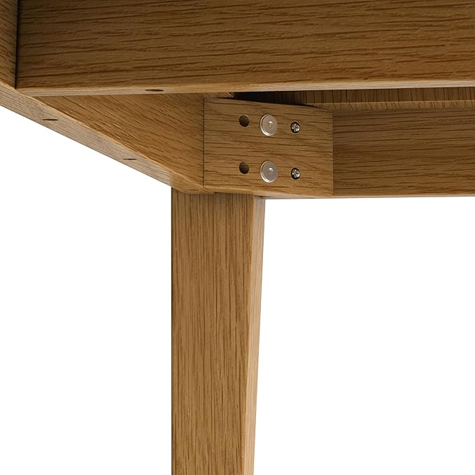 SIMPLIHOME Colby Dining Table, Solid Wood Oak Veneer in Oak, 60 x 36 inches, Contemporary-Style Rectangular Kitchen Table for up to 6 People