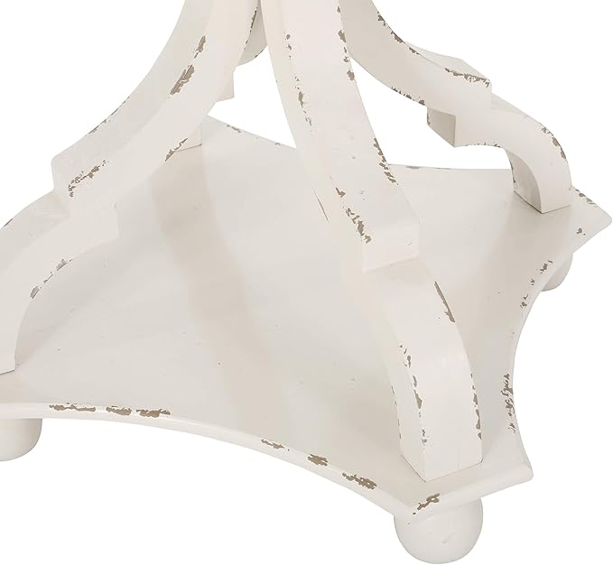 Christopher Knight Home Eudora French Country Accent Table with Square Top, Natural + Distressed White