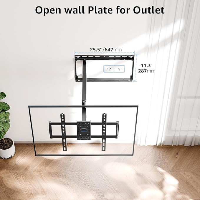 MOUNTUP Long Arm TV Wall Mount for Most 37''-82'' TVs, Corner TV Wall Mount with 30'' Extension Full Motion TVs Mount with Swivel Tilt Max VESA 600x400mm Load Up to 88 LBS, Fit 16/18/24'' Stud MU0019
