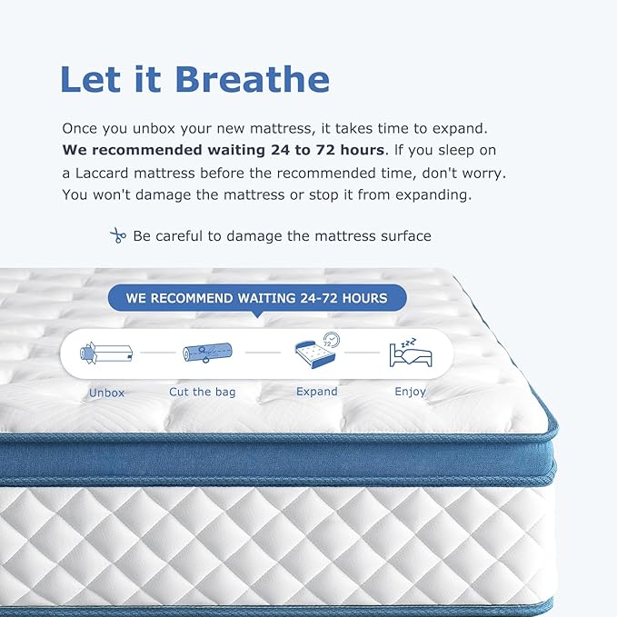 Full Size Mattress, 10 Inch Medium Firm Hybrid Full Bed Mattress, Memory Foam Mattresses in a Box for Pressure Relief, Individual Pocket Spring-Motion Isolation with Edge Support, CertiPUR-US