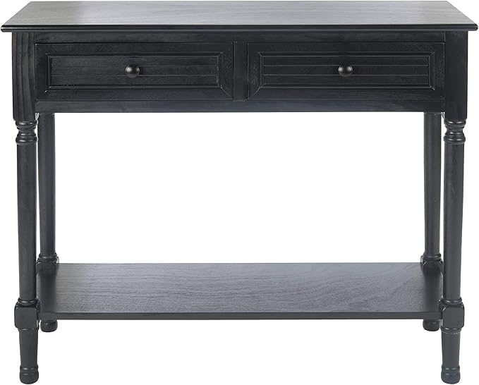 SAFAVIEH Home Collection Tate Black 2-Drawer Bottom Shelf Console Table CNS5720B