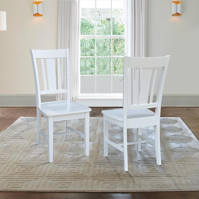International Concepts Set of Two San Remo Splatback Dining Chairs, White