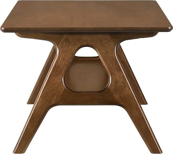 Roundhill Furniture Arona 3-Piece Coffee Table Set, Coffee Table and Two End Tables, Walnut