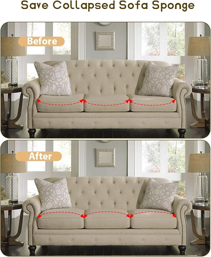Couch Cushion Support, 20" x 20" Sofa Cushion Support for Sagging Seat, High Density Replacement Foam Insert for Sagging Couches, Loveseat, Furniture (Grey-3 pcs)