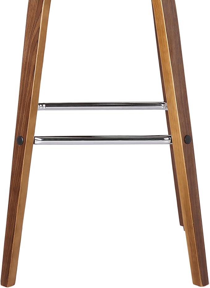 Armen Living Vienna 26" Swivel Counter Stool in Walnut Wood Finish with Gray Faux Leather - Set of 2