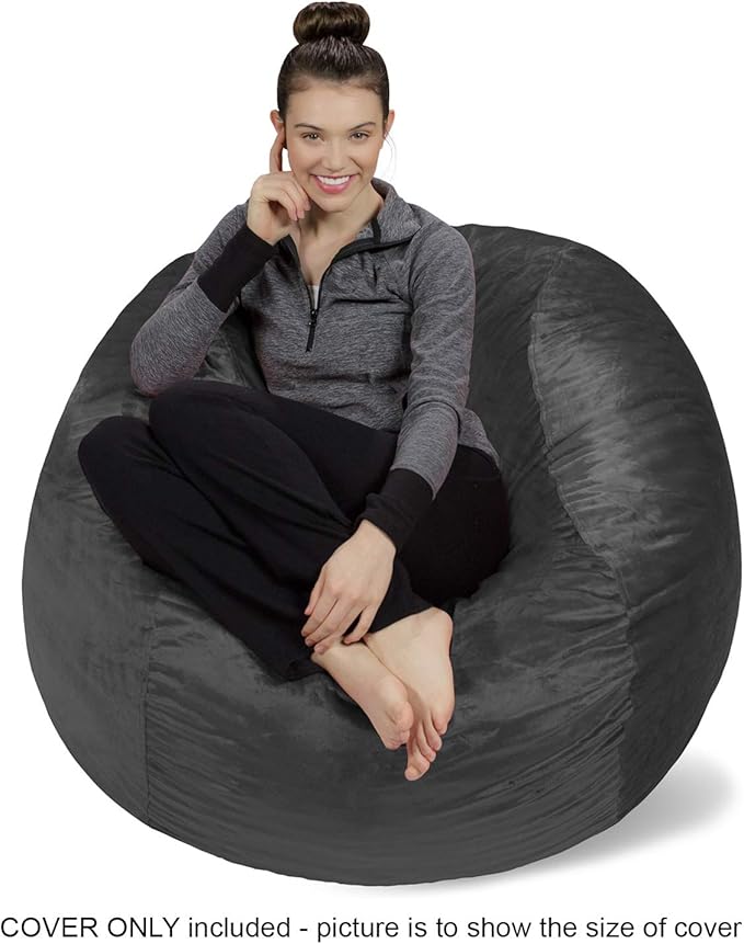 Sofa Sack Bean Bag Chair Cover, 4-Feet, Charcoal