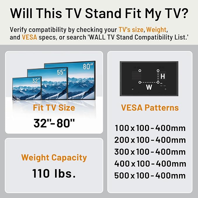 WALL V5 High Type | Minimalist Rolling TV Stand for 32–80 Inch | Satin White | Portable, Space Saving, Height Adjustable, No Drill | for Living Room and Bedroom | Japan-Engineered Design