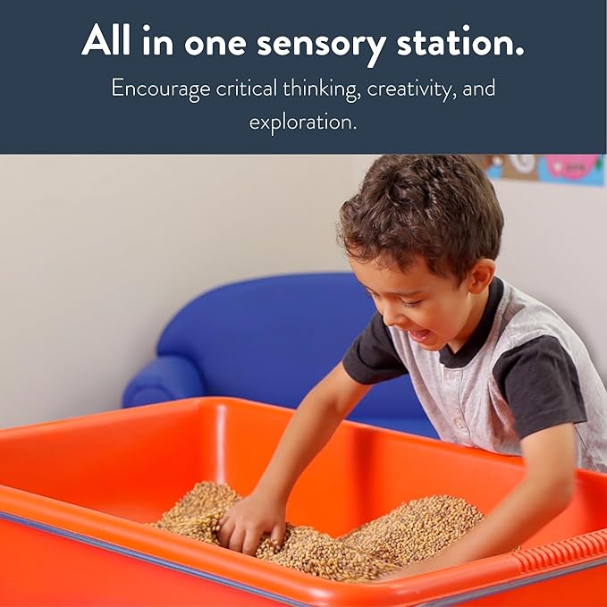 Children's Factory Medium Sensory Table – 24″ Height Table, Sandbox, Water Table for Kids, Red