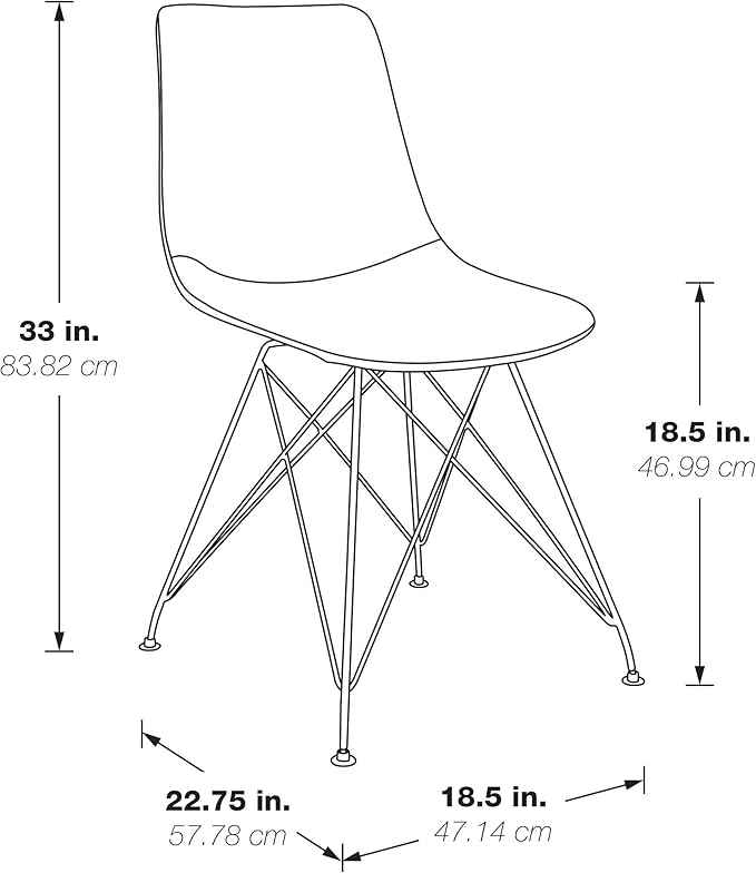 OSP Home Furnishings Trenton Modern Dining Chairs, Set of 2, Sand Faux Leather