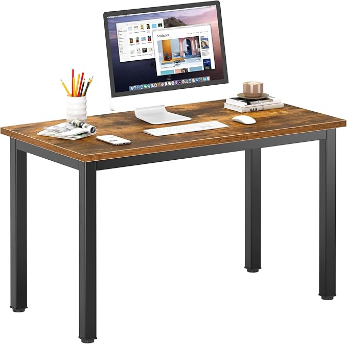 DlandHome Small Computer Desk for Home Office Activity Table Writing Table for Small Spaces Study Table Student Laptop Desk (39 inch, Retro)